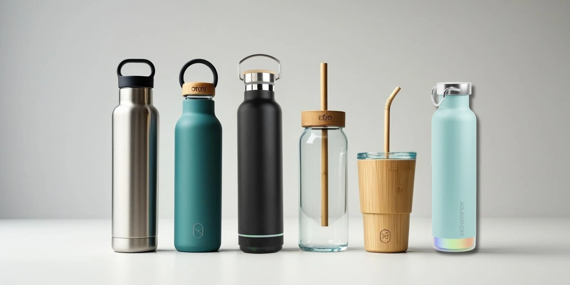 Mugs, bottles, and other beverage containers.