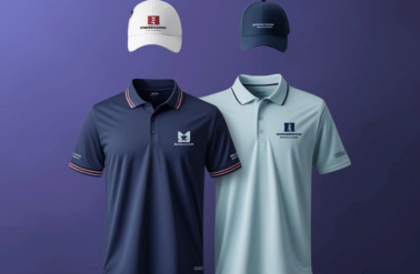 Clothing items for employees or promotional use.