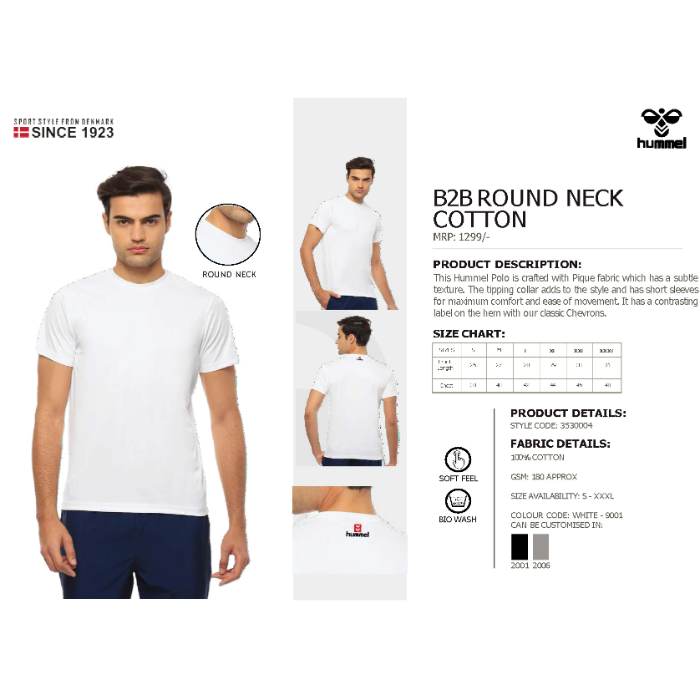 Solid Round Neck Cotton Tshirt
