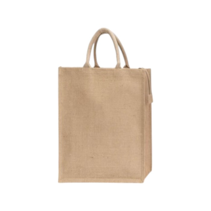 Zippered Small Jute Bag - 16x13x5 in