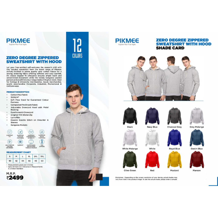PIKMEE ZERO DEGREE  Zippered Sweatshirt with Hood