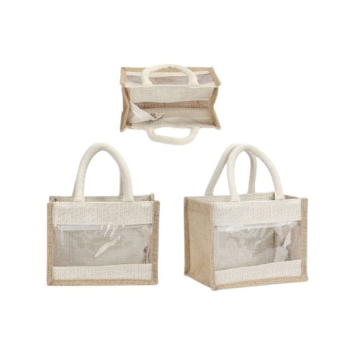 Small Window Jute Bag - 6x8x4 in