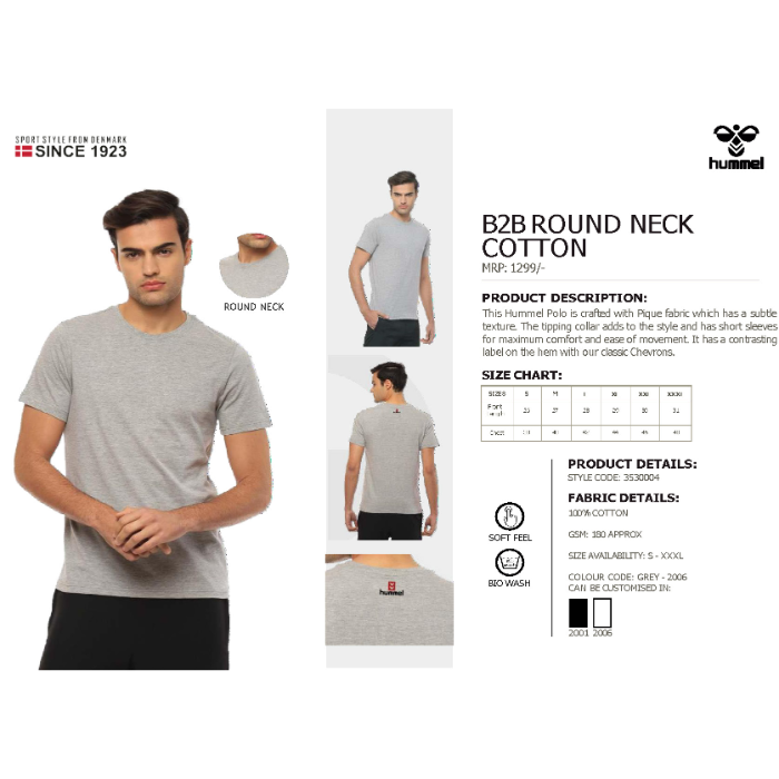 Solid Round Neck Cotton Tshirt
