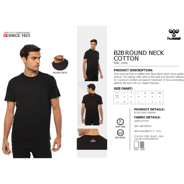 Solid Round Neck Cotton Tshirt